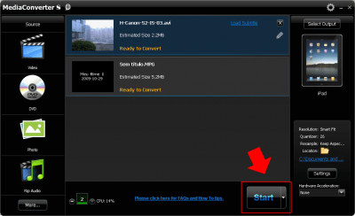 Screenshot of the application ArcSoft MediaConverter - #3