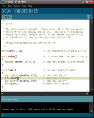 Screenshot of the application Arduino - #1