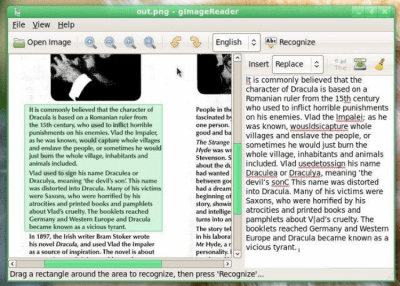 Screenshot of the application gImageReader - #3