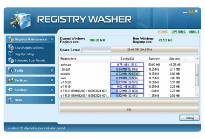 Screenshot of the application Registry Washer - #2