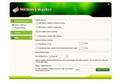 Screenshot of the application Memory Washer - #1