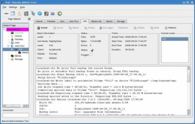Screenshot of the application Bacula - #1