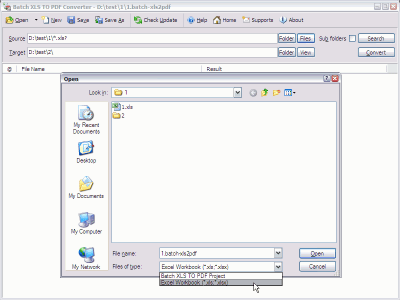 Screenshot of the application Batch Excel to PDF Converter - #3