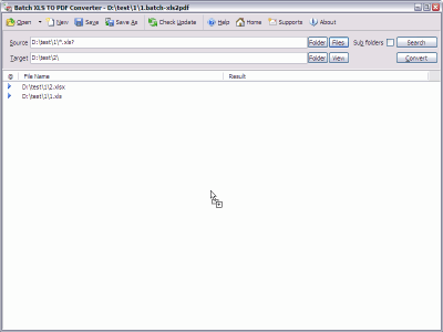 Screenshot of the application Batch Excel to PDF Converter - #5