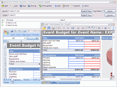 Screenshot of the application Batch Excel to PDF Converter - #6