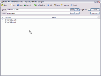 Screenshot of the application Batch PPT to PDF Converter - #2