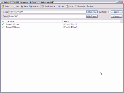 Screenshot of the application Batch PPT to PDF Converter - #6