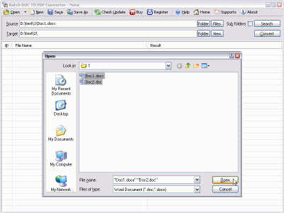 Screenshot of the application Batch Word to PDF Converter - #4