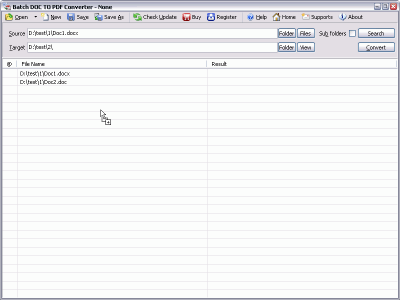 Screenshot of the application Batch Word to PDF Converter - #5