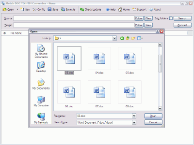 Screenshot of the application Batch Word to HTML Converter - #3