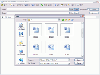 Screenshot of the application Batch Word to HTML Converter - #4