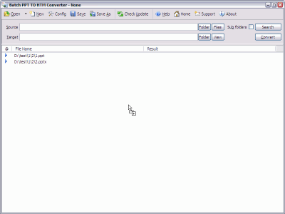 Screenshot of the application Batch Excel to HTML Converter - #5