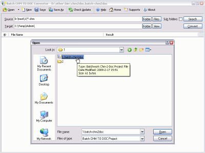 Screenshot of the application Batch CHM to Word Converter - #2