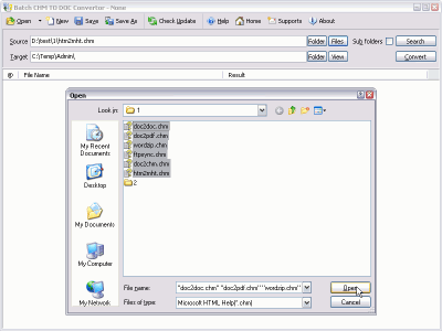 Screenshot of the application Batch CHM to Word Converter - #4
