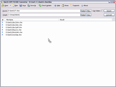 Screenshot of the application Batch CHM to Word Converter - #5
