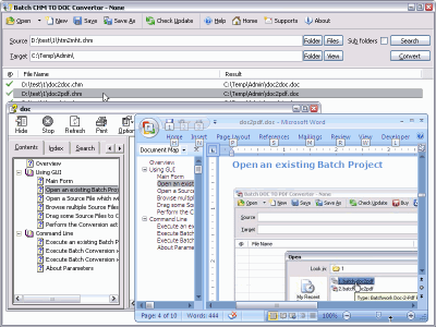 Screenshot of the application Batch CHM to Word Converter - #6