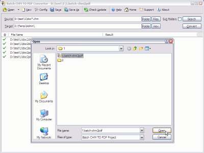 Screenshot of the application Batch CHM to PDF Converter - #2