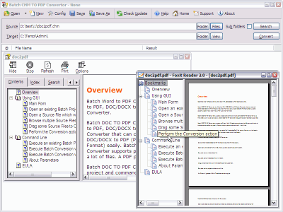 Screenshot of the application Batch CHM to PDF Converter - #6