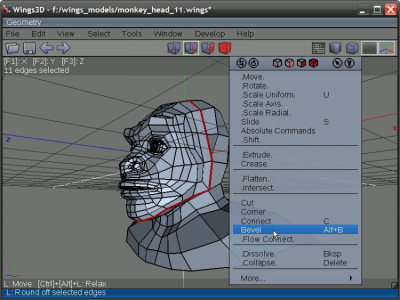 Screenshot of the application Wings 3D - #4