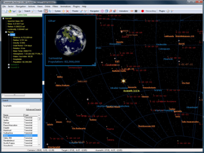 Screenshot of the application AstroSynthesis - #1