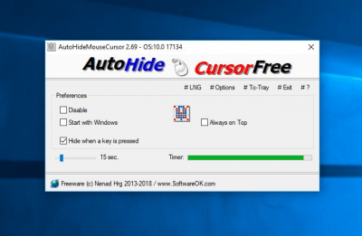 Screenshot of the application AutoHideMouseCursor - #2