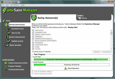 Screenshot of the application GameSave Manager - #2