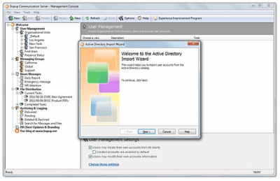 Screenshot of the application Bopup Communication Server - #2
