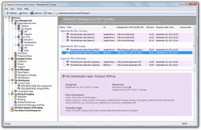 Screenshot of the application Bopup Communication Server - #3