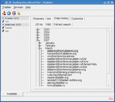 Screenshot of the application Tkabber - #3