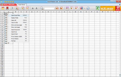 Screenshot of the application Excel Viewer - #3