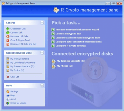 Screenshot of the application R-Crypto - #1