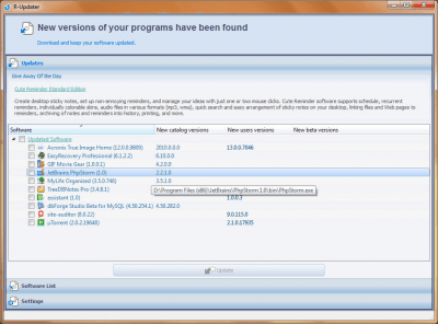 Screenshot of the application R-Updater - #2