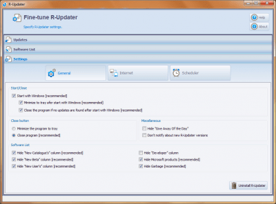 Screenshot of the application R-Updater - #3
