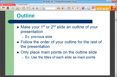 Screenshot of the application PPT Reader - #1