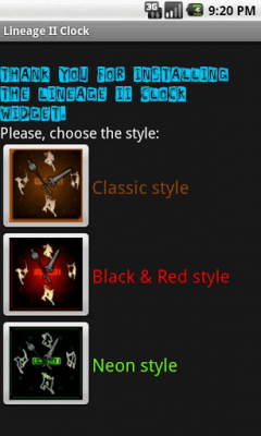 Screenshot of the application Lineage II Clock widget - #4