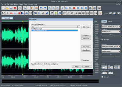 Screenshot of the application Dexster Audio Editor - #2