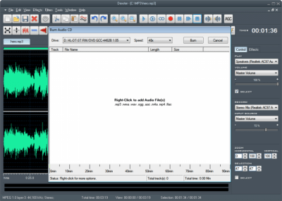 Screenshot of the application Dexster Audio Editor - #3
