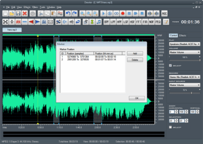 Screenshot of the application Dexster Audio Editor - #5