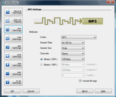 Screenshot of the application Audiozilla Audio Converter - #3