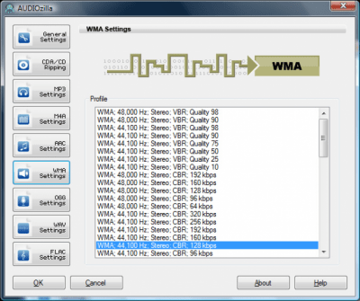 Screenshot of the application Audiozilla Audio Converter - #5
