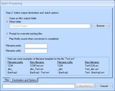 Screenshot of the application Snosh - #5