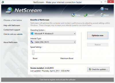 Screenshot of the application NetScream - #1