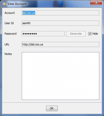 Screenshot of the application Universal Password Manager - #1