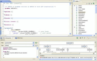 Screenshot of the application ANTLR - #1