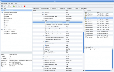 Screenshot of the application Areca Backup - #1