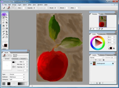 Screenshot of the application Artweaver Free - #1