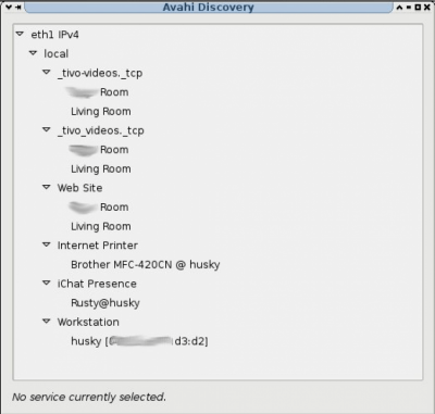 Screenshot of the application Avahi - #1