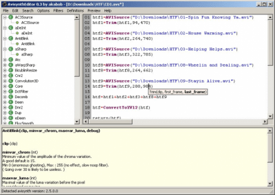 Screenshot of the application AviSynth - #1