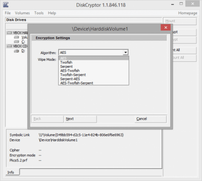 Screenshot of the application DiskCryptor - #2