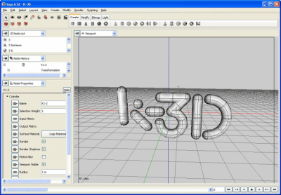 Screenshot of the application K-3D - #1